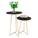 Mesa de Apoio e Lateral com Pés Dourados em Metal