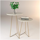 Mesas De Canto Apoio E Lateral Pés Dourado Em Metal RDS